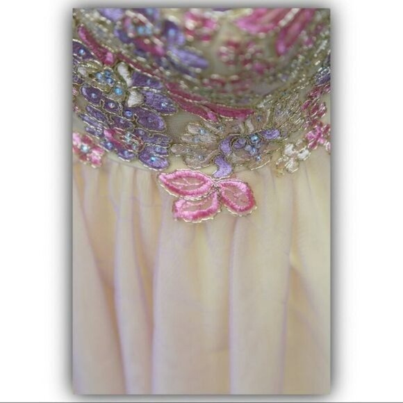 Mon Cheri ✦ Strapless Formal Dress ✦ Floral Embroidery Sweetheart Neckline Layer - Picture 14 of 17